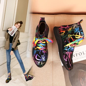 

INS HOT Women ankle Boots Special materials campus style women shoes Europe and America Zipper Street style online celebrity