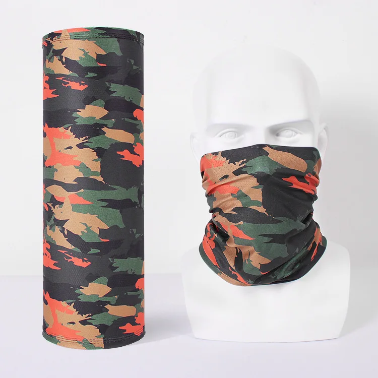 mens knit scarf 2021 Ice Silk Camouflage Outdoors Fishing Cycling Sunscreen Scarf Unisex Face Scarf Neck UV Sun Cover Smooth Breathable Sports mens head wrap bandana