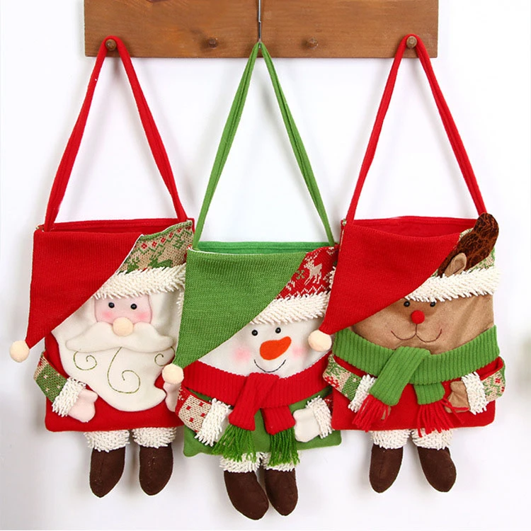 

1Pcs Santa Claus Snowman Deer Christmas Gift Bags Candy Packet Storage Supplies Xmas New Year Decor Home Party Decoration 62788