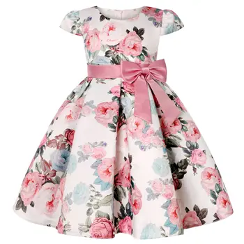 New Girls Kids Flower Elegant Causal Princess Party Dresses Children Clothing Christmas Birthday Wedding Party Baby Girl Dress 1