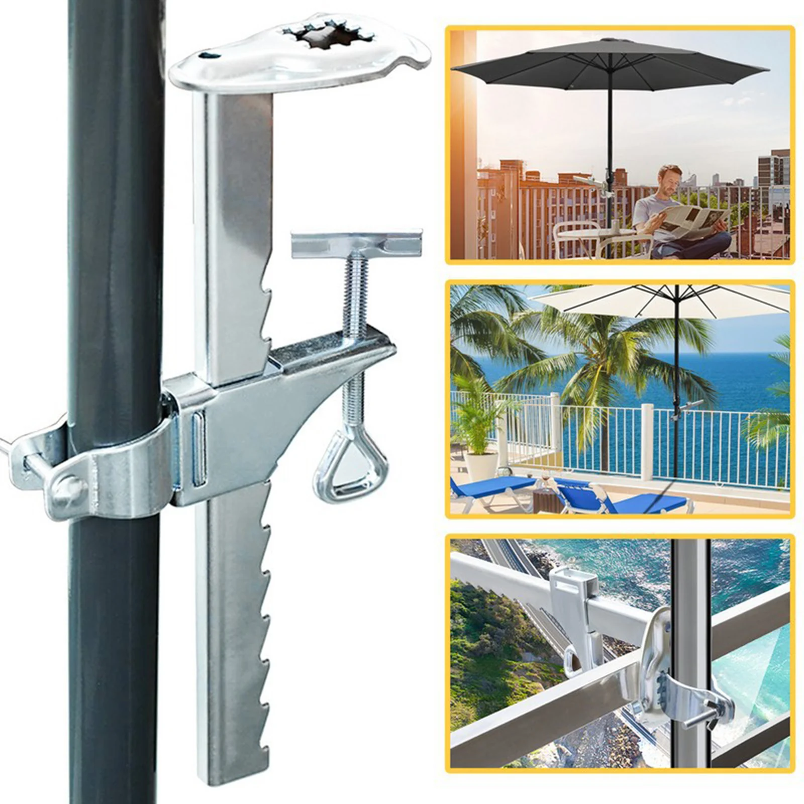 Zeebrasem werkzaamheid replica Universal Heavy Duty Steel Beach Fishing Patio Umbrella Clamp Bench Parasol  Stand Metal Garden Bracket Holder - AliExpress Home & Garden