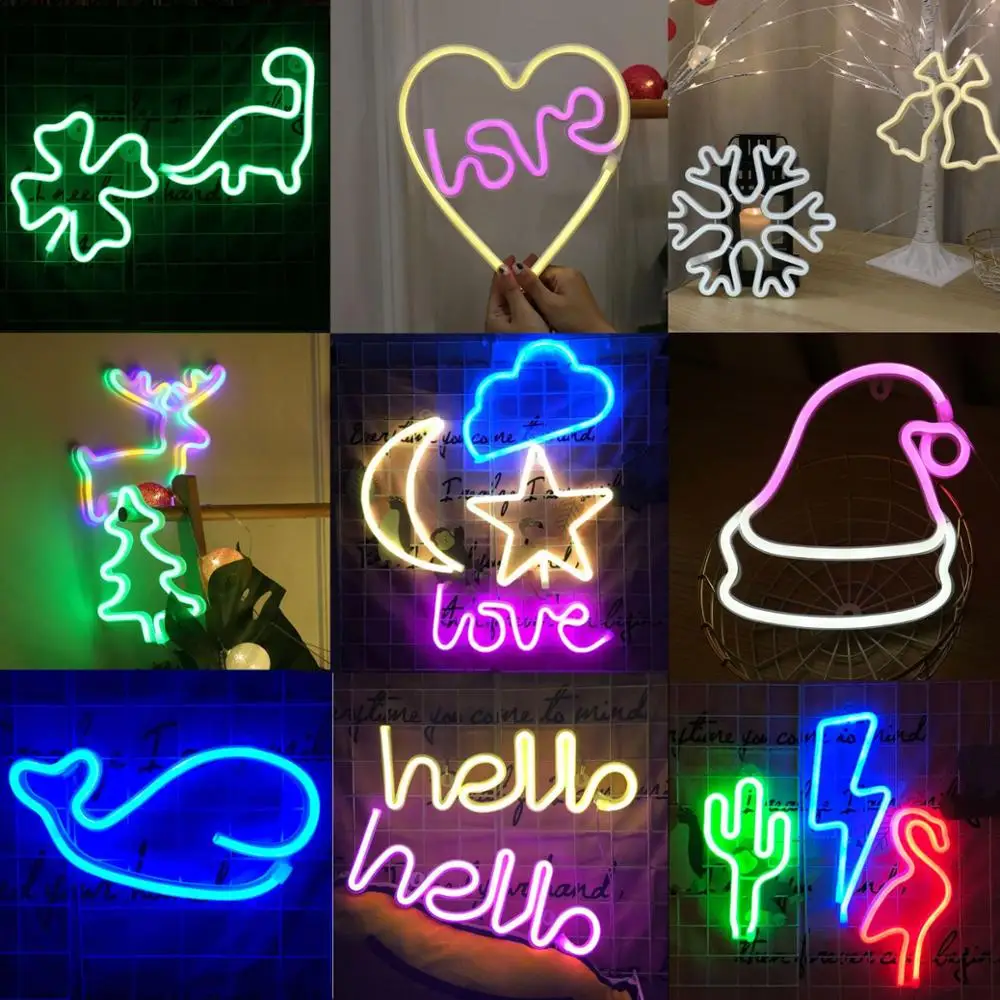 LED Cloud Design Neon Sign Night Light Art Decorative Lights Plastic Wall Lamp for Kids Baby Room Holiday Lighting Xmas Party | Освещение