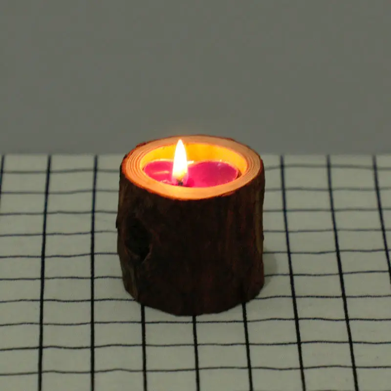 Деревенский деревянный подсвечник чайный светильник вечерние свадебные