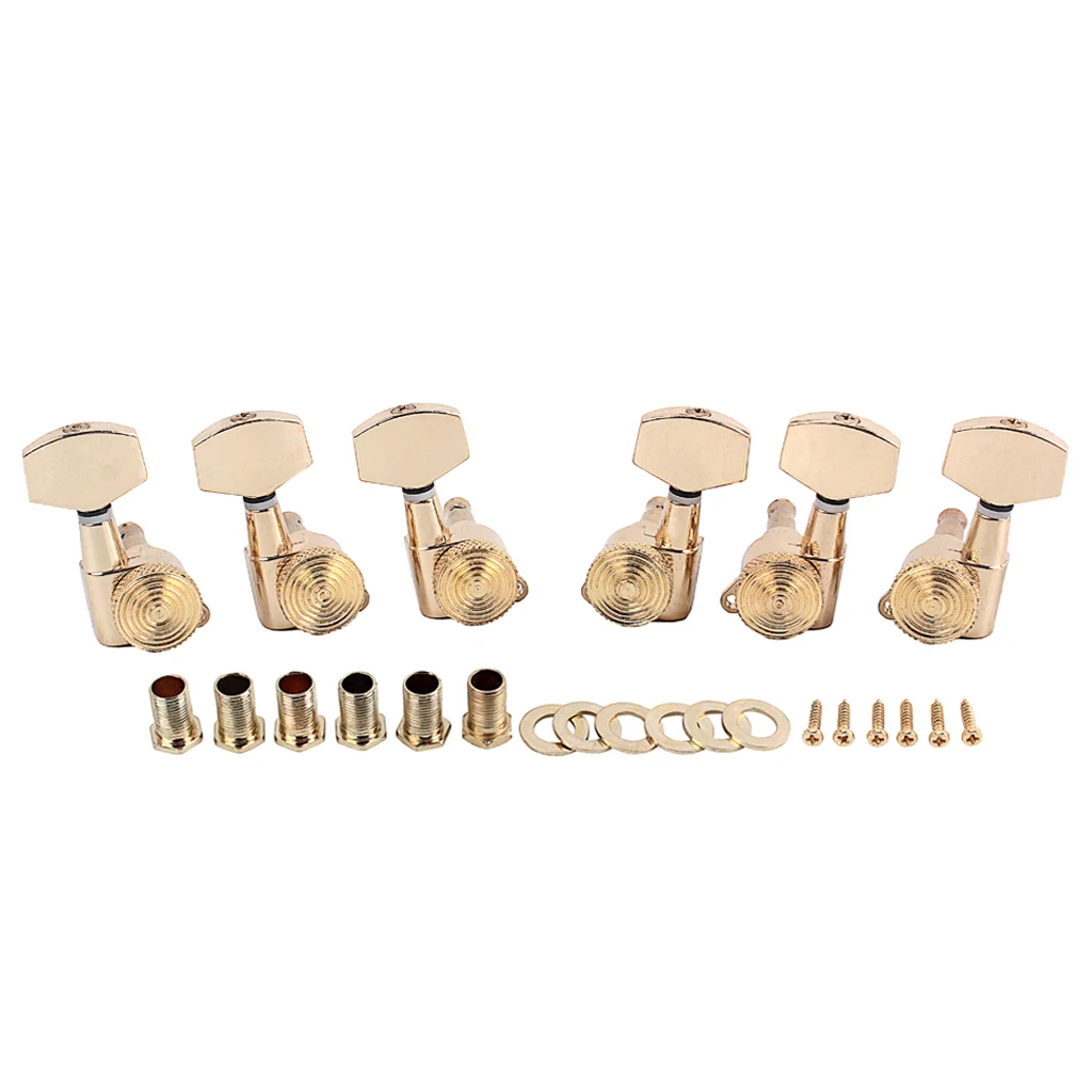 Peças de Cabeças para Ajuste de Cordas Afinador de Chave Cabeças de Máquina para Violão Conjunto de 6 Guitarra Elétrica - Image 2