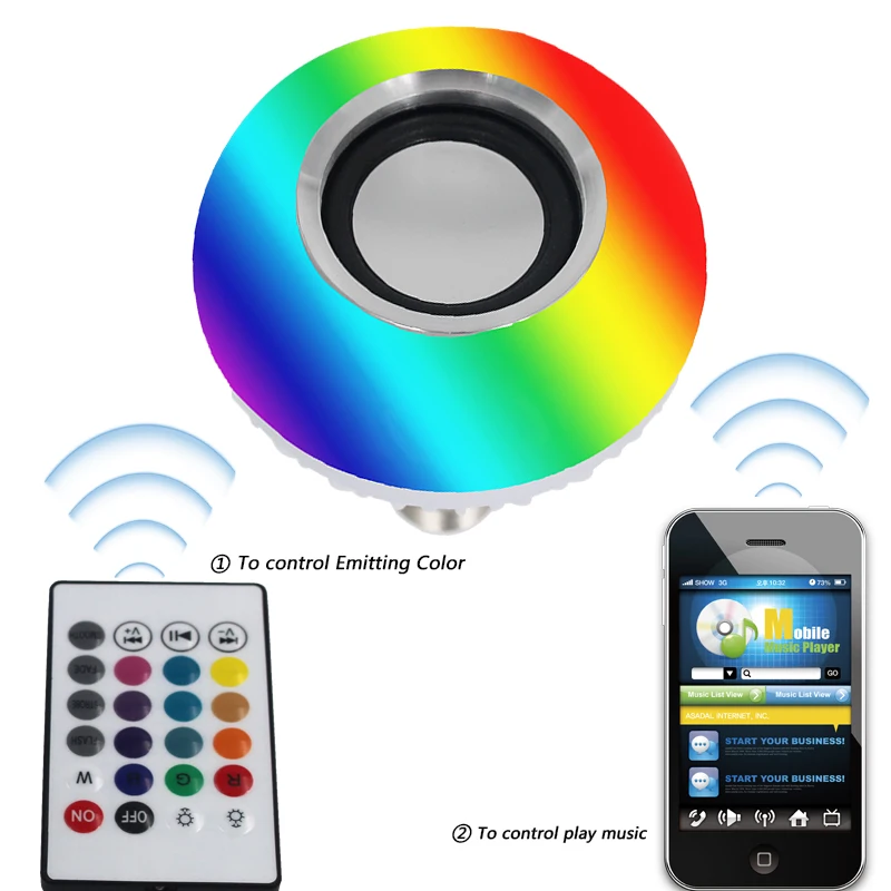 

Litwod Z90+ Smart Led Light Music Player Audio with Remote Control E27 Wireless Bluetooth Speaker+12W RGB Bulb Lamp 220V 110V