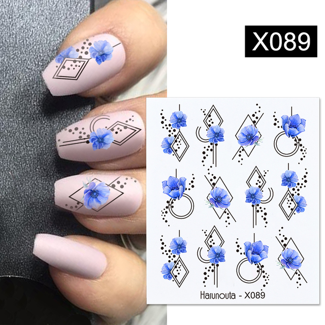 1 Sheet Nail Water Decals Transfer Lavender Spring Flower Leaves Nail Art Stickers Nail Art Manicure DIY