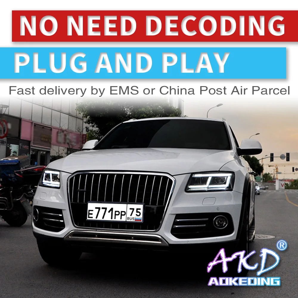 Автомобильный Стайлинг для Audi Q5 фары 2009-2012 2013- Q5 светодиодный фонарь DRL Объектив Двойной Луч би-светодиодный объектив Автомобильная фара