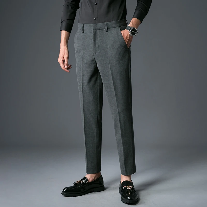 Men's casual pants 2019 autumn and winter new casual pants solid color slim pants young people personality trend men's clothing Men's casual pants 2019 autumn and winter new casual pants solid color slim pants young people personality trend men's clothing