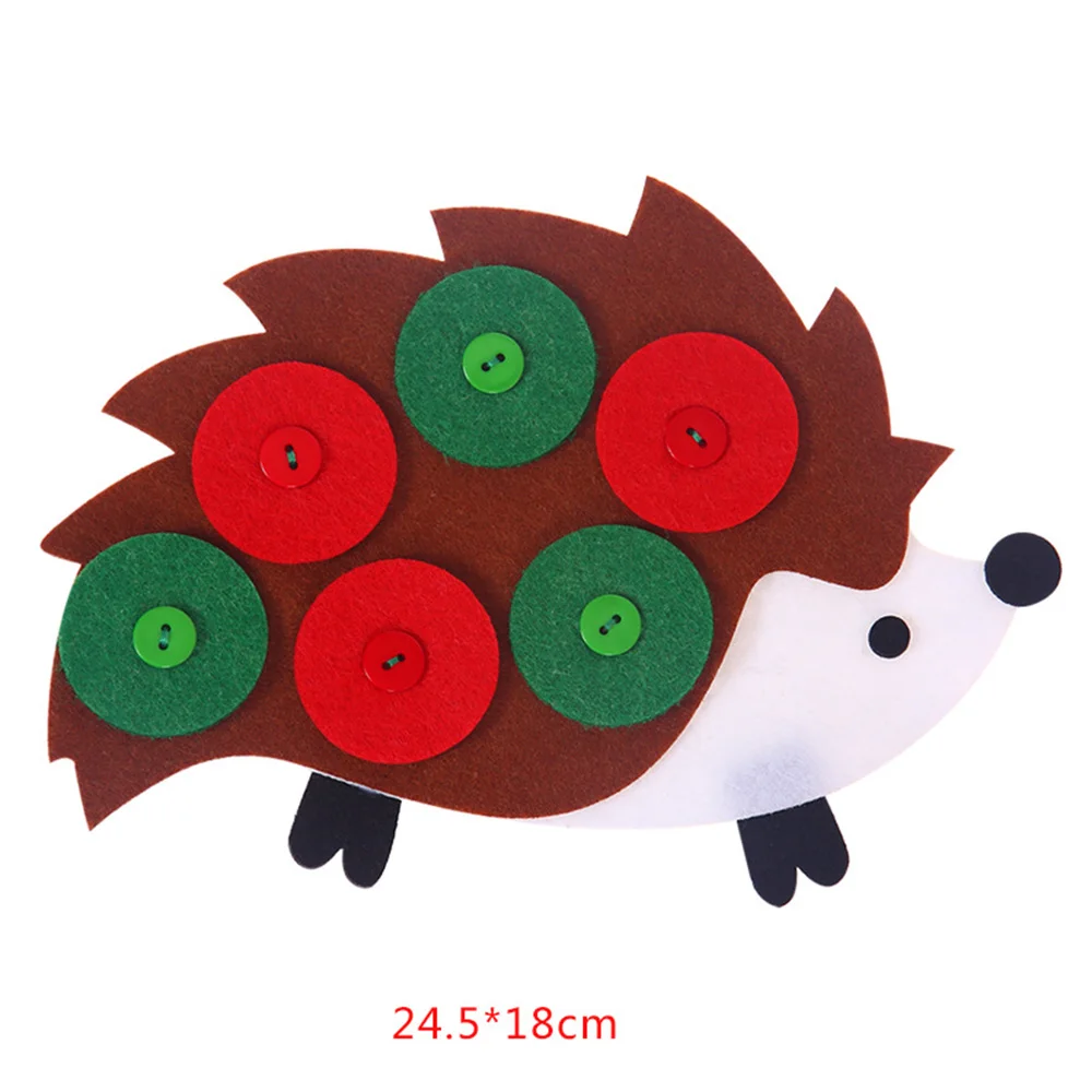 Hedgehog Пуговица-молния для обучения в детском саду, ручная работа, тканевая ткань для раннего обучения, обучение Монтессори, унисекс, funnyToy - Цвет: Hedgehog