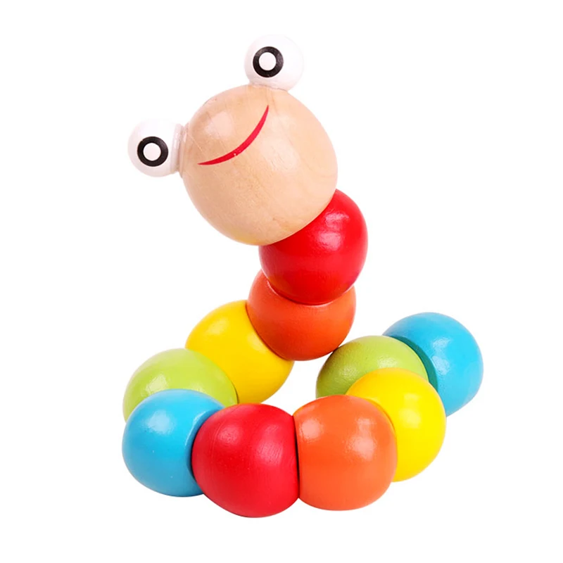 Caterpillar Красочные деревянные твист червь детские игрушки переменчивая форма гусеница паззлы Монтессори раннего ребенка Eucation игрушки для детей Подарки - Цвет: Caterpillar
