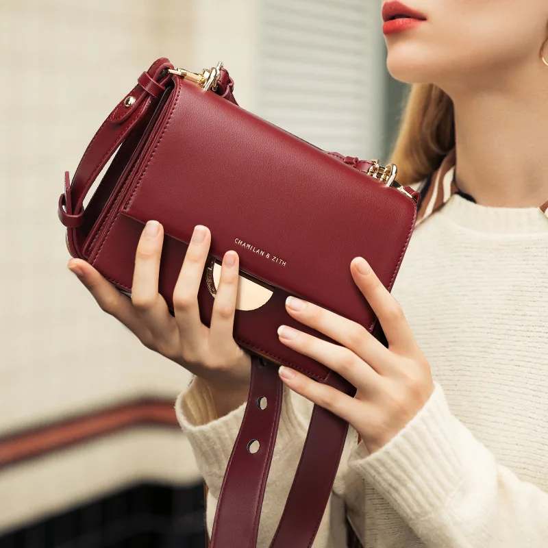 

Bag Women's New Style 2019 Small CK WOMEN'S Bag chalfdesign suo Bag Broadband Network Red Square Sling Bag Casual Versatile Obli