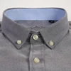 Camisa Oxford de manga larga para hombre, camisa de un solo Bolsillo tipo parche, diseño Simple, informal, ajuste estándar, con cuello abotonado ► Foto 2/6