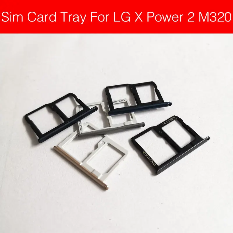 Держатель лотка для sim-карты для LG K40 V30 X Мощность экрана 2 M320 K500DS слот для чтения sim-карт Разъем адаптеры Замена Запчасти для ремонта