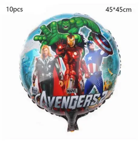 10 шт. фольгированные шары Marvel, Мстители, Капитан Америка, щит, латексные шары, украшения на день рождения, свадьбу, вечеринку, классический герой, тема - Цвет: 10pcs