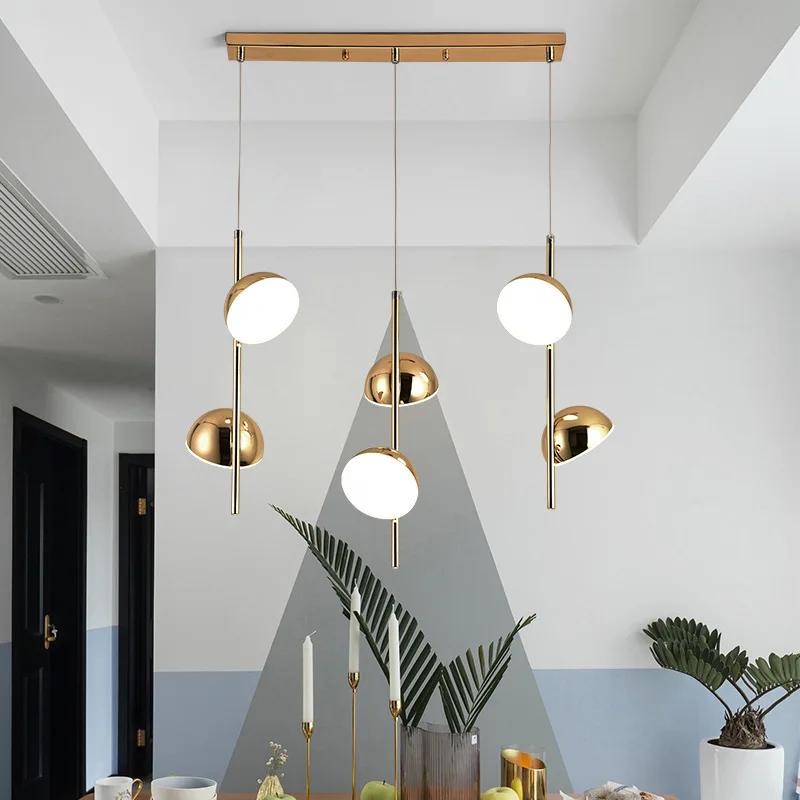 

Creative Modern Simple Northern European-Style Light Luxury LED Crystal Restaurant Chandelier Three Head Dining Table Bar Counte