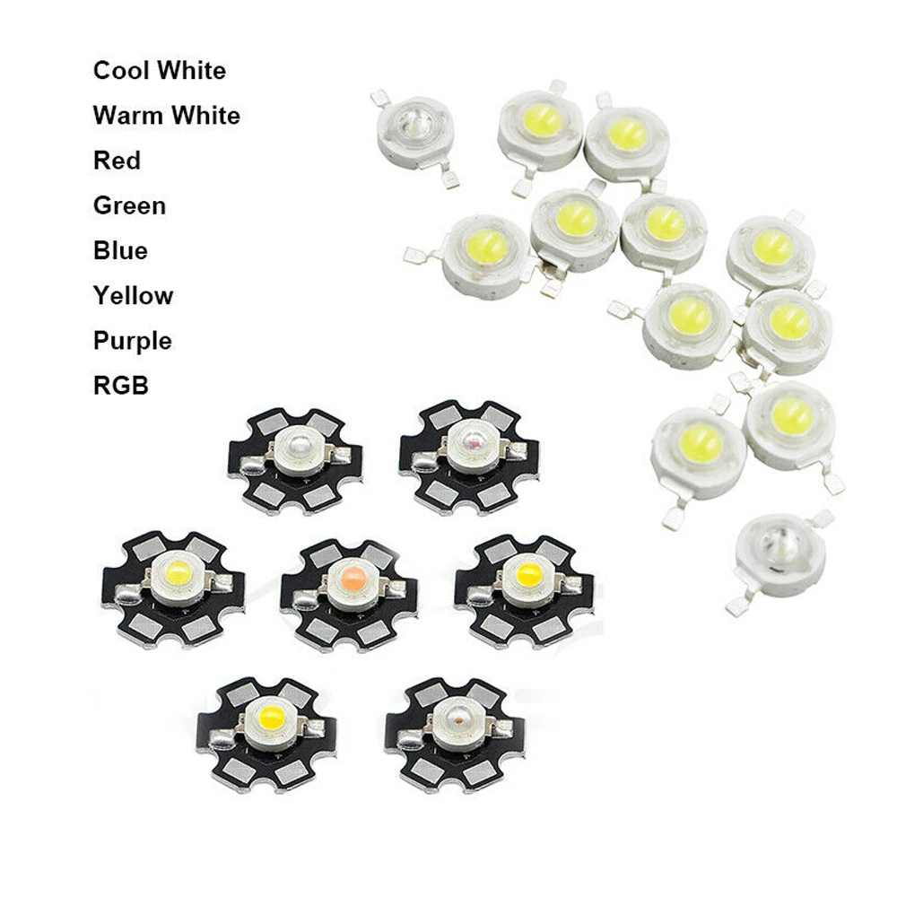 

High Power LED COB CREE Lamp Chip 3W 3.2-3.6V White UV Violet RGB + 20mm Aluminum Star Base PCB For DIY LED Spotlight Downlight