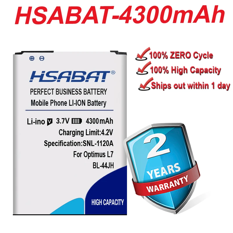 Аккумулятор HSABAT BL-44JH 4300 мАч для LG MS770 Motion 4G Optimus L7 P700 P705 | Мобильные телефоны и