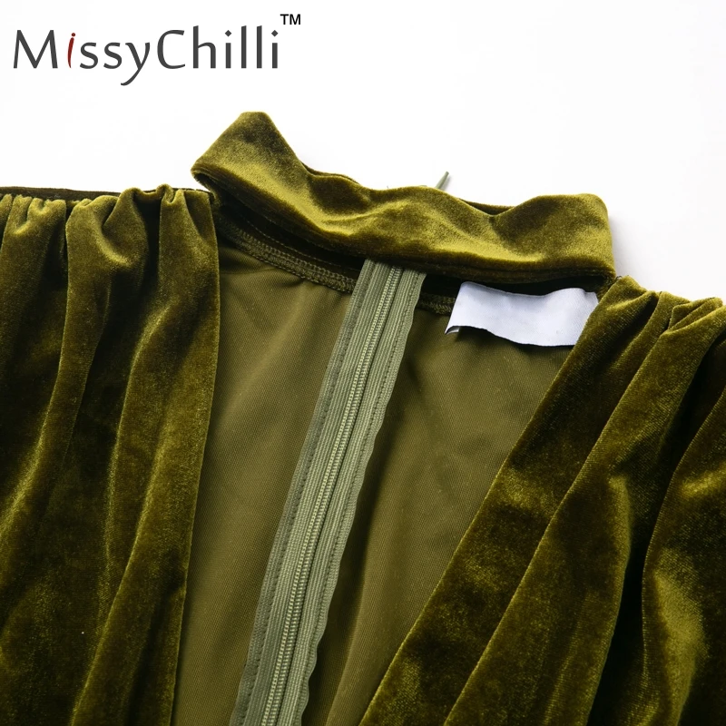 Женское бархатное платье мини MissyChilli винтажное облегающее короткое с глубоким v