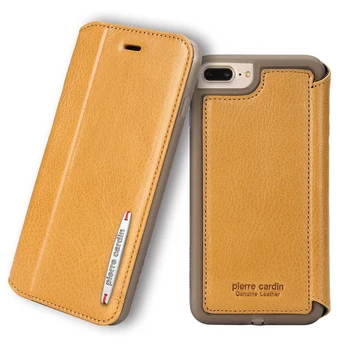 

Pierre Cardin Genuine Leather Flip Case For iPhone 8 Cover For iPhone 7 Fashion Soft Leather TPU Phone Cases For iPhone 8 7 Plus
