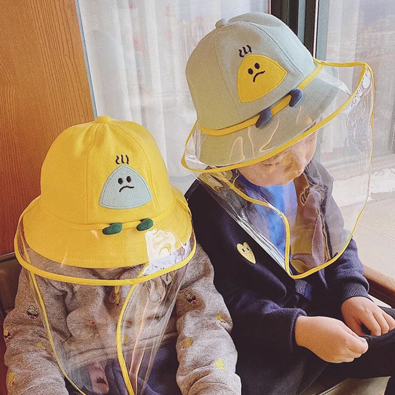 Child Windproof Breathable Hat Outdoor Bucket Hats Face Protective Duct Protection Cute Prints Cap for Children Girls Boys | Аксессуары