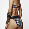 Sexy Bikinis Color mosaic Bandeau V Neck Bikini Swimsuits Push Up Swimwear Female Brazilian Bikini Set Bathing Suits Biquini 2