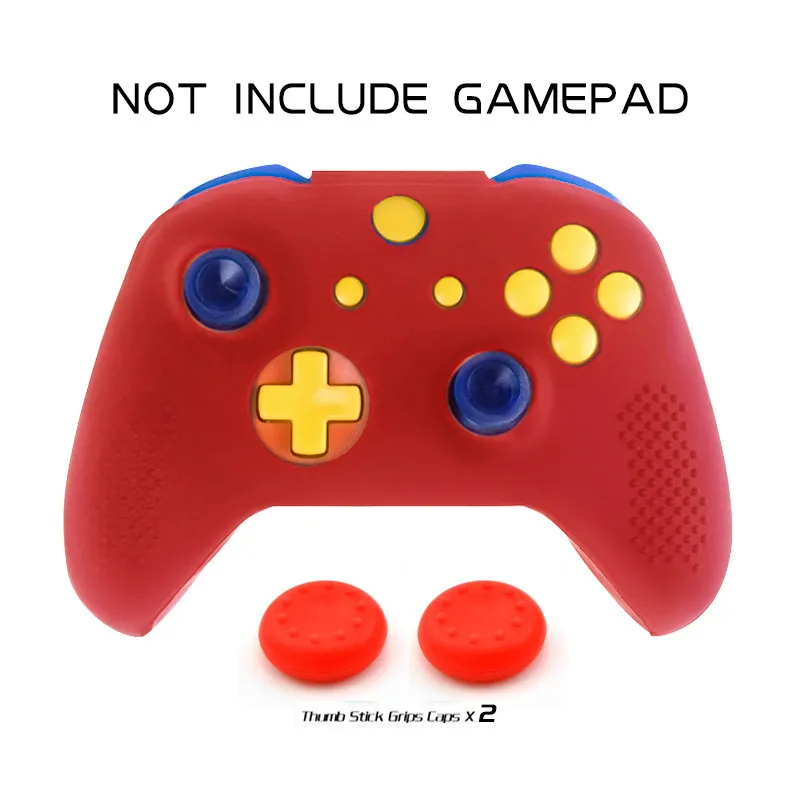 red-2 caps Данные лягушка силиконовые защитные чехлы для xbox ONE тонкий контроллер противоскользящая резина с рукоятка пальца для xbox ONE SLIM - Цвет: red-2 caps