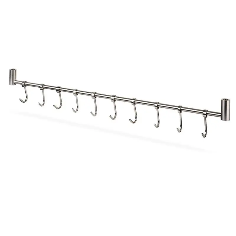 Kitchen Rail Rack Wall Mounted Utensil Hanging Rack Stainless Steel Hanger Hooks for Kitchen Tools Pot Towel