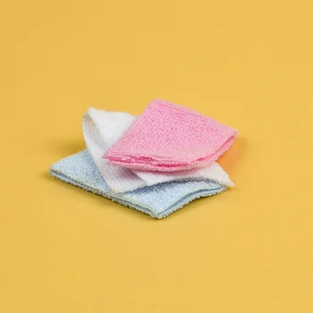 

New 1:12 dollhouse miniature 3 pieces Mini towels dolls toy match for forest animal family collectible Gift