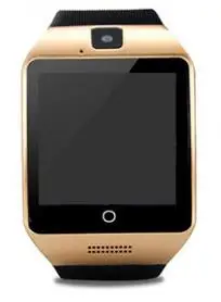 Gold Q18 Смарт-часы с поддержкой сим-карта TF сенсорный экран с камерой для телефона Android фитнес-трекер Bluetooth Smartwatch - Color: Gold