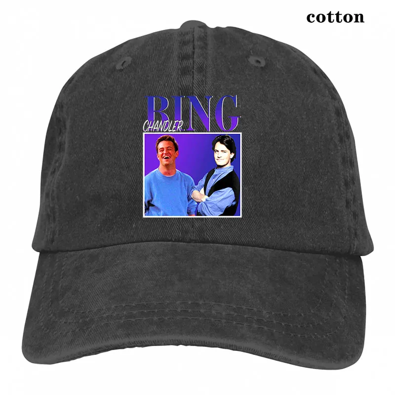 Bing Chandler, вдохновленный друзьями, сериал Matthew Perry Merch, винтажная бейсболка 90s в стиле почитания для дня рождения - Цвет: 3-Black