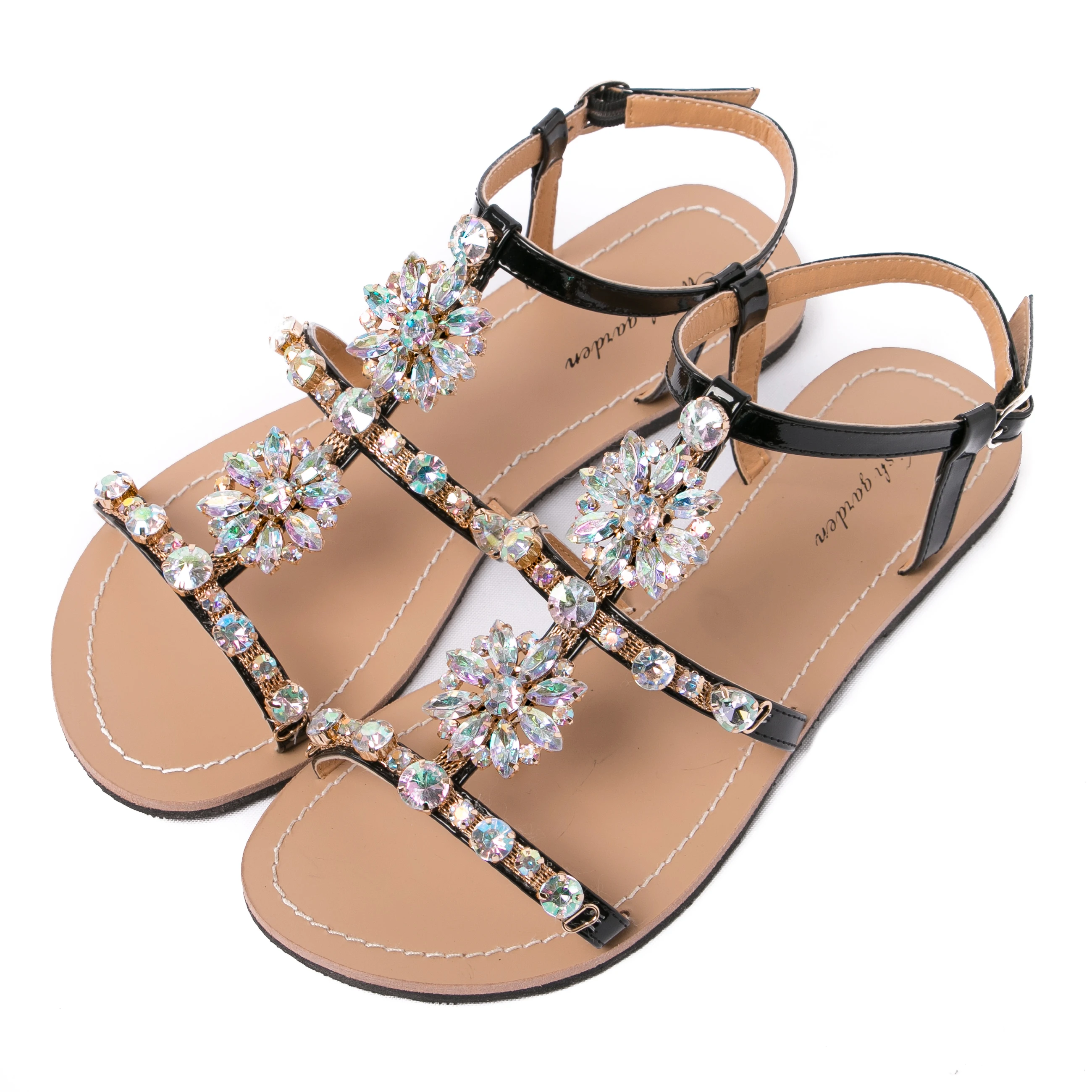 rhinestone beach sandals