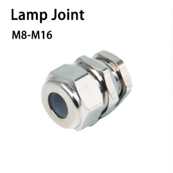 1pcs Silicone Sealing Brass Cable Gland Use For Lamp M8 Metal Joint M12 Nickle Plated High Temperature Resistance Brass Gland