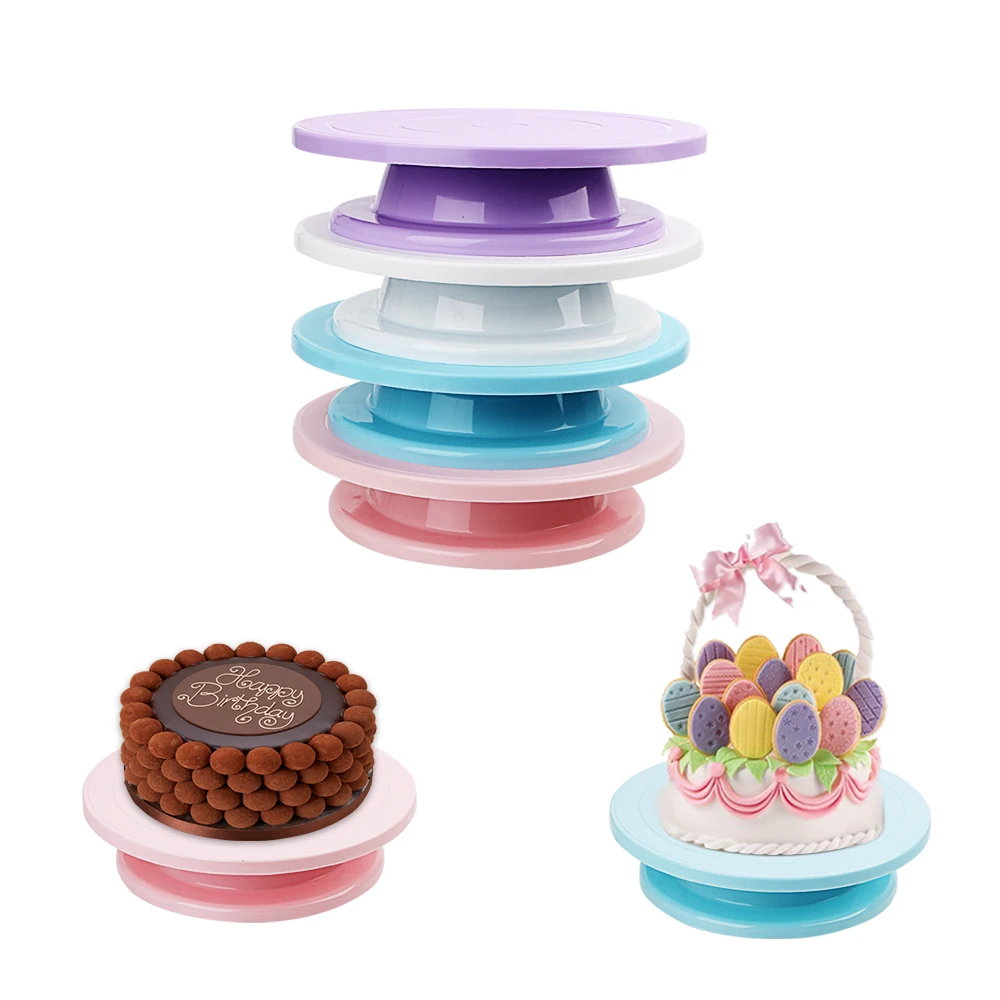  NICEYARD Cake Swivel Base Rotating Cake Plate Kitchen Baking Tool Round Turntable Cake Stand Cake D