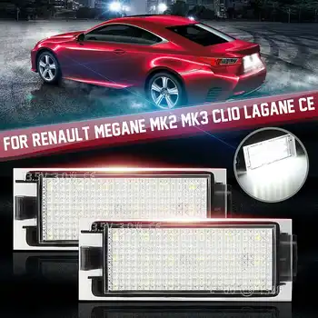 

2pcs No error 18 LED Car Number License Plate Light for Renault Megane 2 Clio Laguna 3 Megane 3 Twingo Master Vel Satis