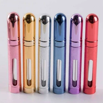 

12ml Refillable Perfume Bottle Metal Aluminum Cosmetic Spray Bottle Portable Empty Sub-Bottle Glass Bottle With Pump For Travel