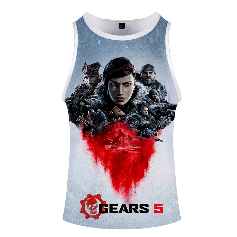Новинка,, Майки с 3D принтом GEARS 5, топы для женщин и мужчин, летний крутой жилет без рукавов,, Повседневная Уличная одежда