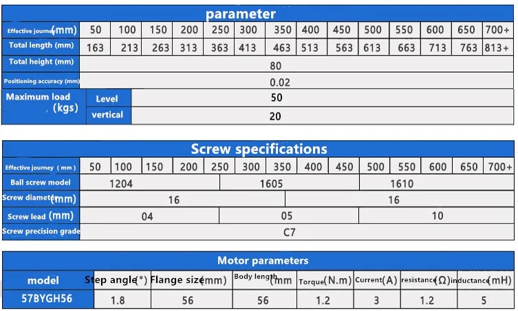 Ball Screw Slide/CNC Precision Cross Linear Guide Slide Linear Module/Industrial Machinery Including motor