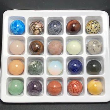 

Natural and colorful variety of feng shui crystal balls, quartz chakras and mineral reiki healing home decor