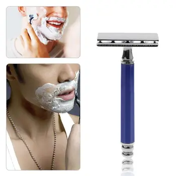

1 Set Safety Manual Razor Double Edge Blade Replacement Men Beard Trimming Facial Care Hair Mustache Remove Home Accessory