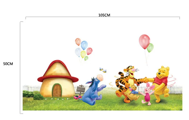 

New Winnie the Pooh Bear Meadow Removable Wall Sticker Decor Decals Kids Nursery JS23