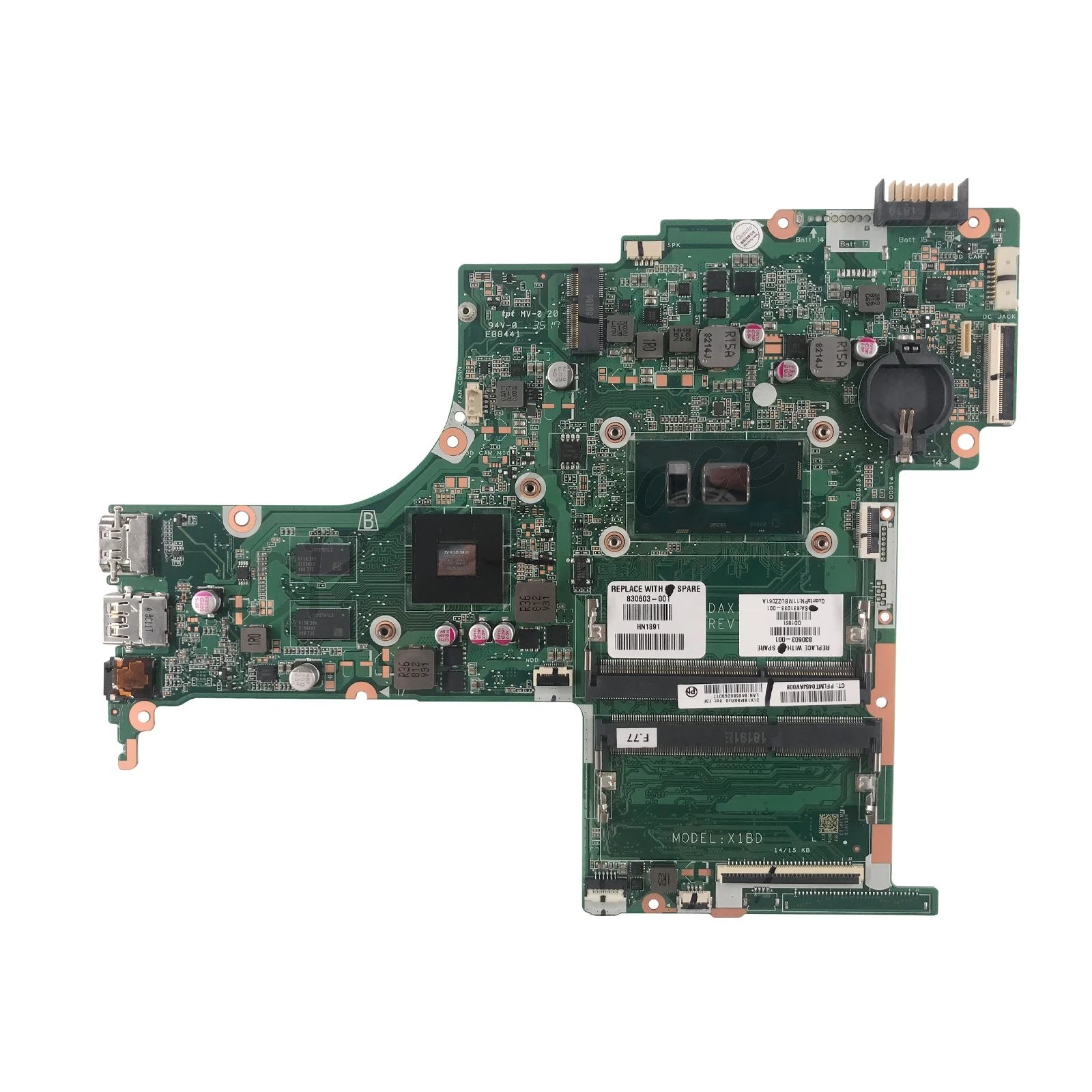 DAX1BDMB6F0 для hp 15T-AB100 15-AU016TX 15-AB материнская плата для ноутбука 830603-001 830603-601 i7-6500U 940 M/2 GB протестирована в целости и сохранности