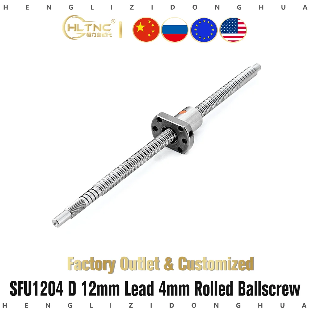 Vite ricircolo di sfere SFU1204 Ball Screw With Single Ball Nut Length 300mm CNC 