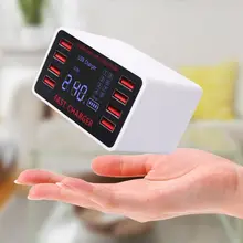 5V 2.4A 8 портов USB зарядное устройство светодиодный индикатор Тока зарядная док-станция адаптер
