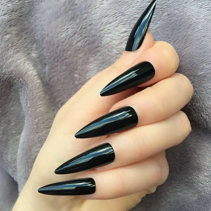 glossy-17-b-5 Серые короткие балерины накладные ногти матовые Takma Tirnak искусственные ногти с клейкими вкладками гроб Im пресс на поддельные ногти для девочек - Цвет: glossy-17-b-5