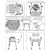 Adjustable Shower Bench Bath Chair Anti-slip Shower Tub Stool Bathroom Furniture Safety Seat for Elderly Pregnant Disabled 5