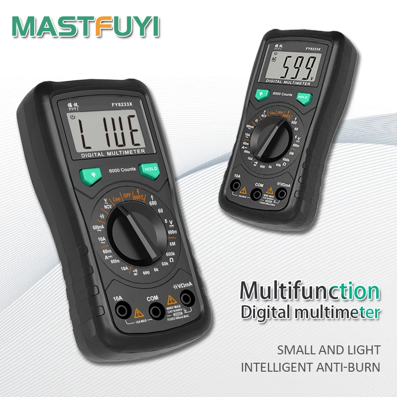 Цифровой мультиметр Mastfuyi FY8233S FY8233X 6000 отсчетов высокоскоростной диапазон емкость