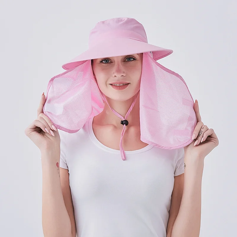 

New Style Spring Summer UV-Protection Topee Women's Driving Care Face Brim Hat Large Brimmed Quick-Dry Cloth Sun-resistant Hat