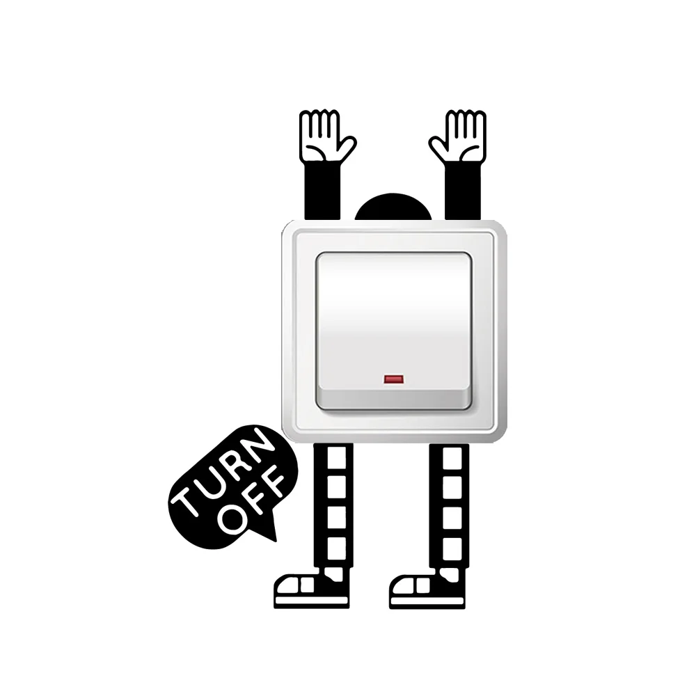 Веселый робот наклейки на стену из ПВХ домашний декор для детской комнаты