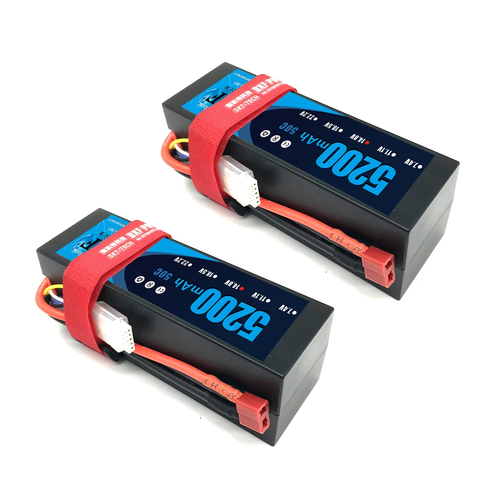 

DXF Lipo Battery 2pcs 4S 14.8V 5200MAH 50C MAX100C HardCase T/XT60 For Rc Helicopter Car Boat drone truck quadcopter Traxx