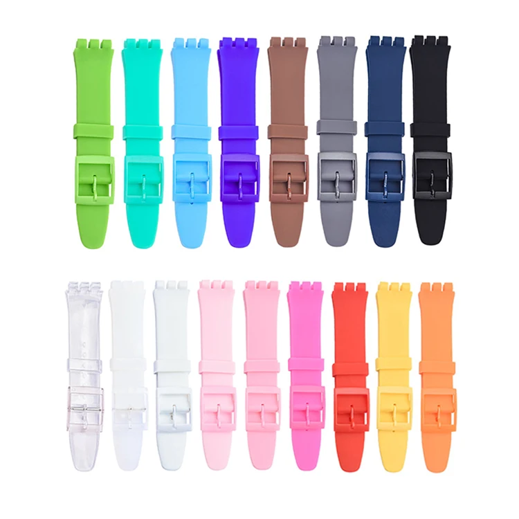 Ремешок силиконовый для Swatch 12 мм 16 17 19 20 прозрачный модный сменный Браслет